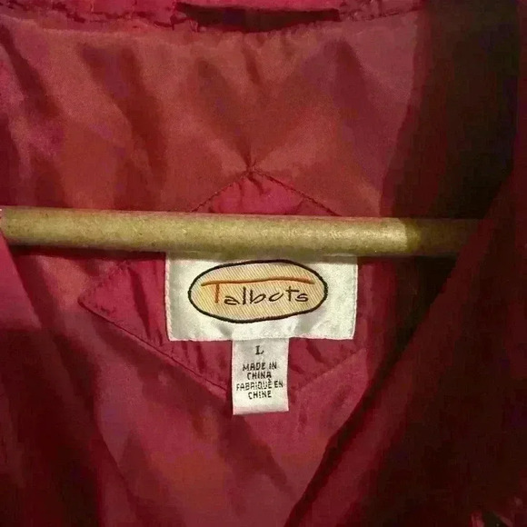 Talbots Pink Quilted Jacket Coat Size Large - Picture 3 of 6